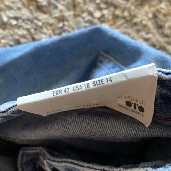 NWT Light Wash Top Shop Jean Skirt - Picture 5 of 6